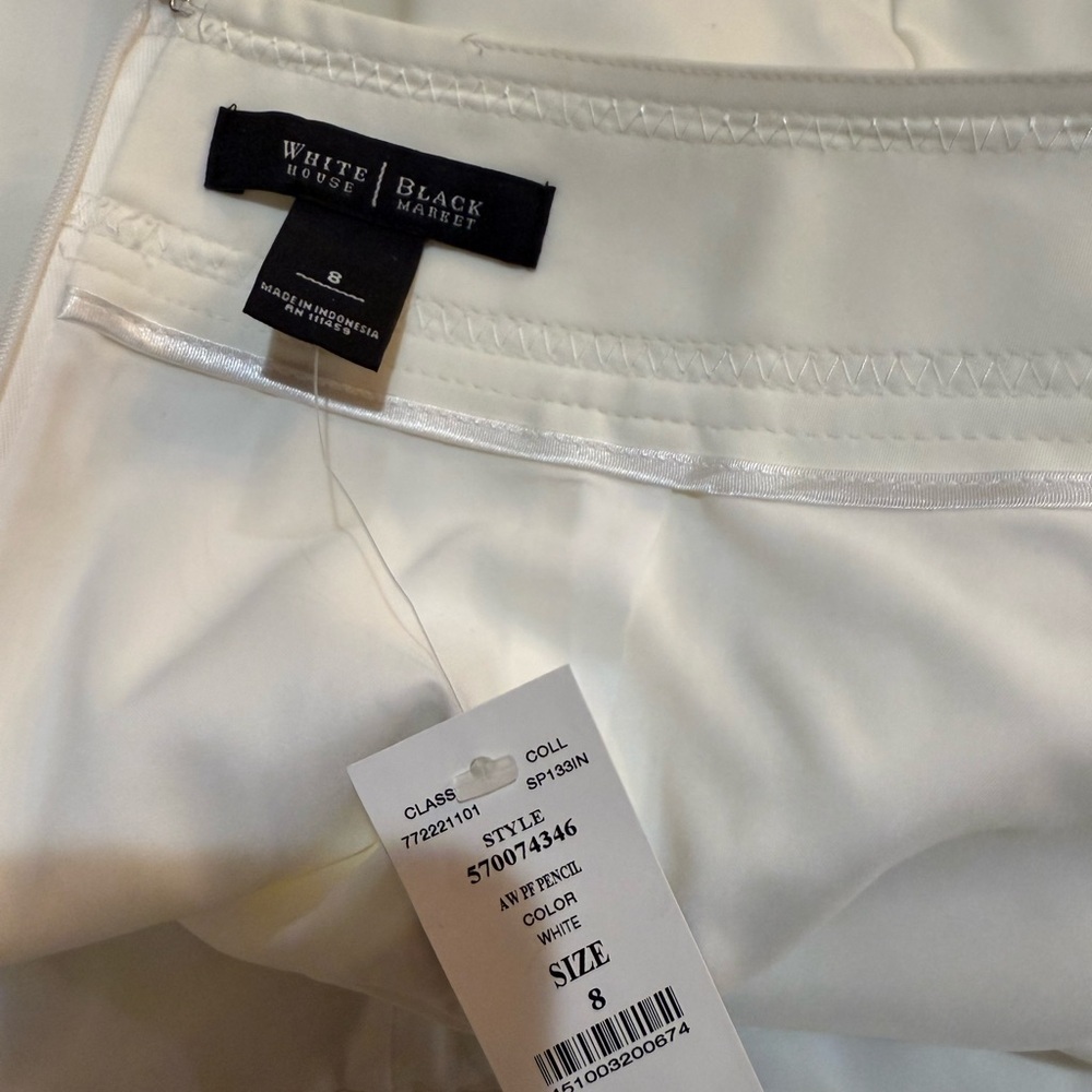 White House Black Market White Pencil Skirt Size 8 NWT - Picture 7 of 8